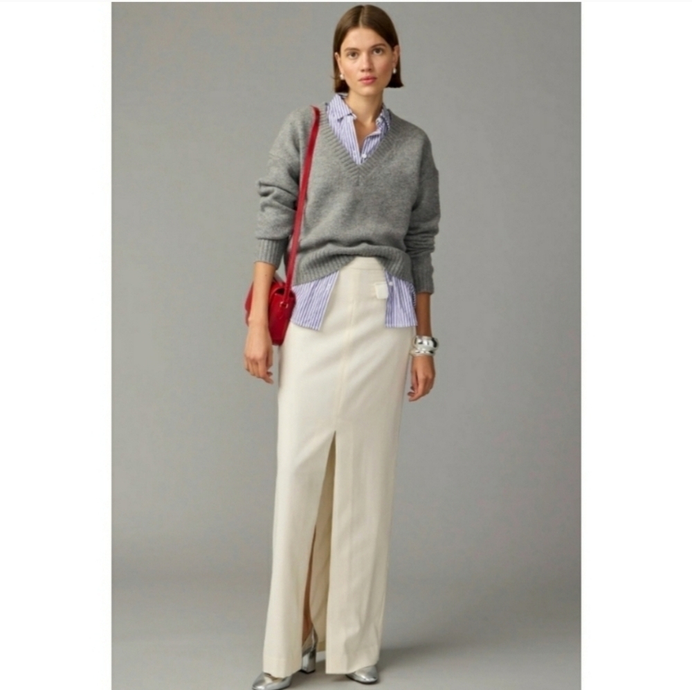 J.Crew Collection Tuxedo Maxi Skirt in Wool